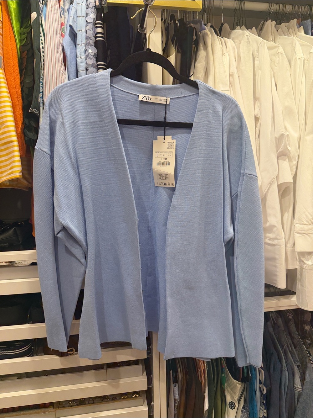 Zara Pale Blue Open Cardigan